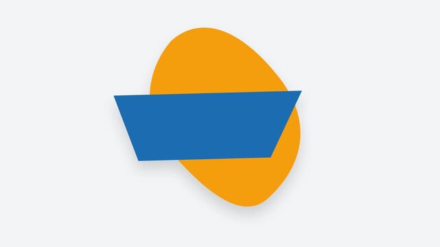 Abstract Blue Banner on Orange Oval Graphic Template
