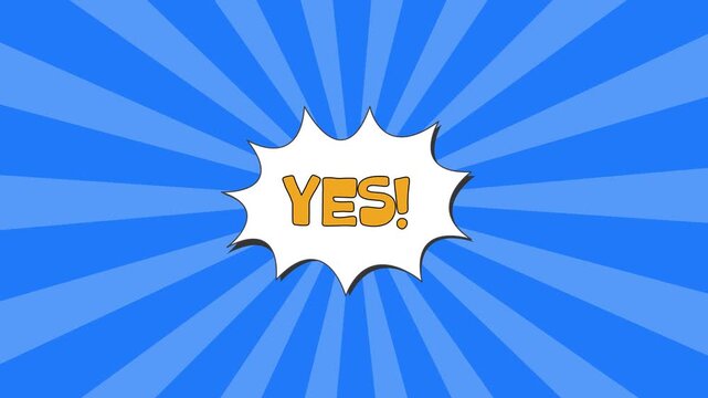 Comic Book Burst With Text Progression From 'Y' To 'YES!'