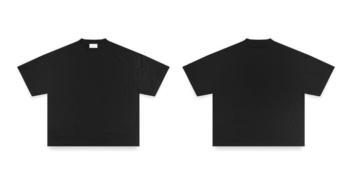 Blank black boxy fit tees, boxy fit tees with white label, boxy fit tees for mockup