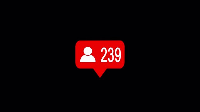 Follow notification animation with thumbs up icon pop in speech bubble social media approval alert alpha channel minimal modern ui design for apps web engagement interaction feedback
