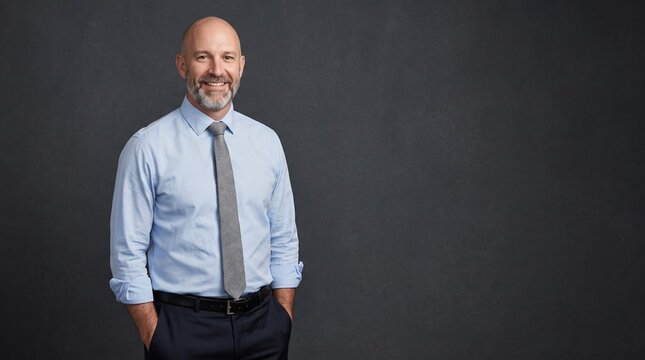 Confident Middle-Aged Businessman Professional Studio Portrait