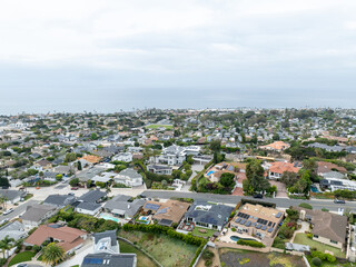 Obraz premium Aerial view of Bird Rock seaside neighborhood within the larger community of La Jolla in San Diego, California, USA