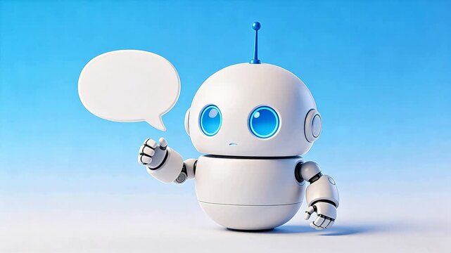 Cute robot with speech bubble