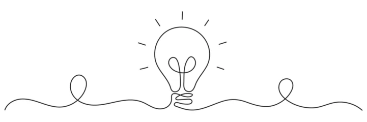 One line light bulb idea concept. editable stroke vector. © dariachekman