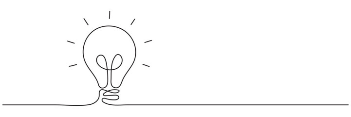 One line light bulb idea concept. editable stroke vector. © dariachekman