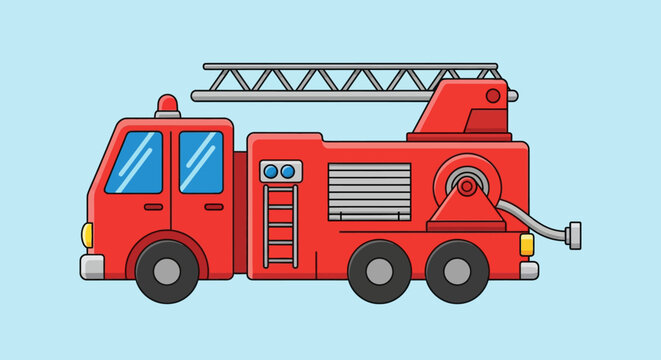 A cartoon illustration of a fire truck.
