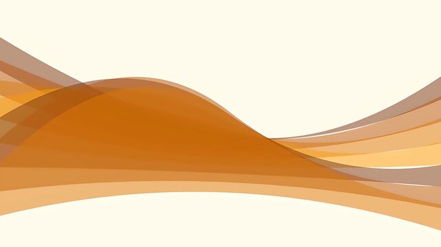 Abstract flowing orange and brown wave pattern across a clean white background