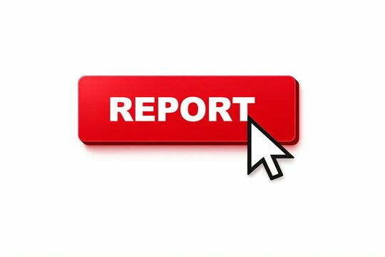 Red report button being clicked by computer cursor