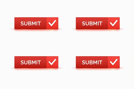 Red submit button with checkmark confirmation icon