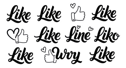 Collection of Like Symbols and Thumbs Up Icons. © Niat