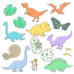 かわいい恐竜のイラストセット © みずたにいぬ