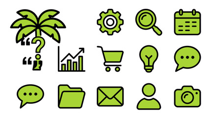 Collection of business icons on Sunday including shopping cart and gear © smoke