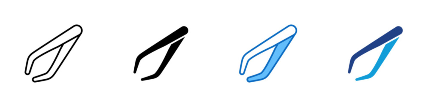 Tweezers Multiple Style Icon Design Vector - Tweezers representing precision grooming, eyebrow shaping, and cosmetic skincare routines