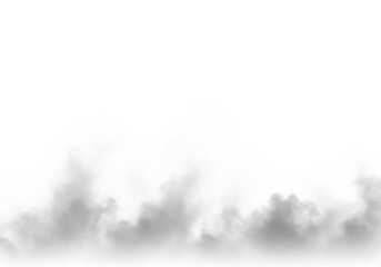 Obraz premium Realistic Grey Smoke or Fog Overlay on White Background for Design Projects and Photo Editing