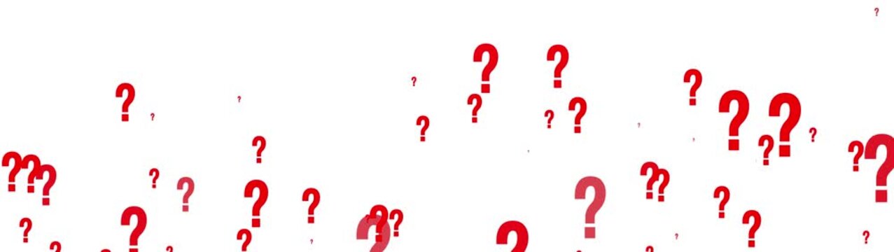 question mark flying animation motion graphics. question icon failling animation on transparent background. ask sign animation loopable. thinking, confused sign symbol chroma key animated background.