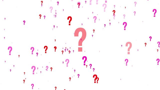 question mark flying animation motion graphics. question icon failling animation on transparent background. ask sign animation loopable. thinking, confused sign symbol chroma key animated background.