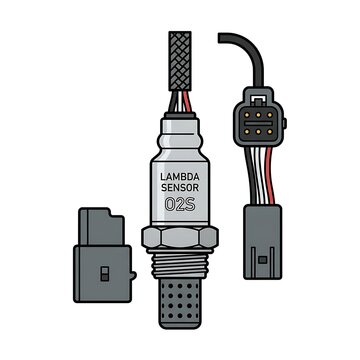 Lambda oxygen sensor automotive engine part.