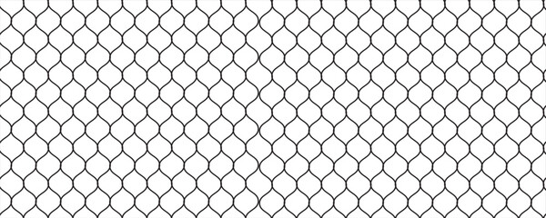 Mesh texture for fishing nets. Seamless black pattern for sportswear or soccer goal, volleyball net, basketball hoop, hockey, athletics. © Raden