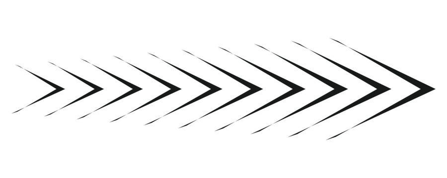 Black chevron arrows pointing right in a progressive sequence on a white background
