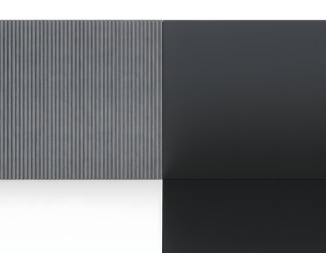 Modern Minimalist Abstract Background with Gray Ribbed Texture and Dark Charcoal Flat Surface Contrast