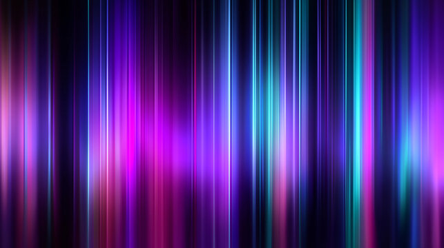 Vibrant vertical light curtains with cyan and magenta gradient background