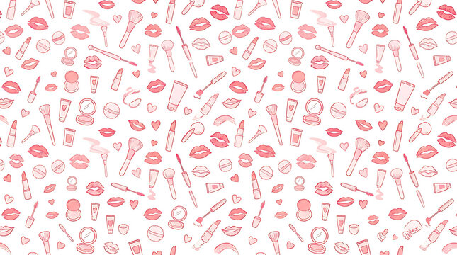 Pink floral makeup pattern