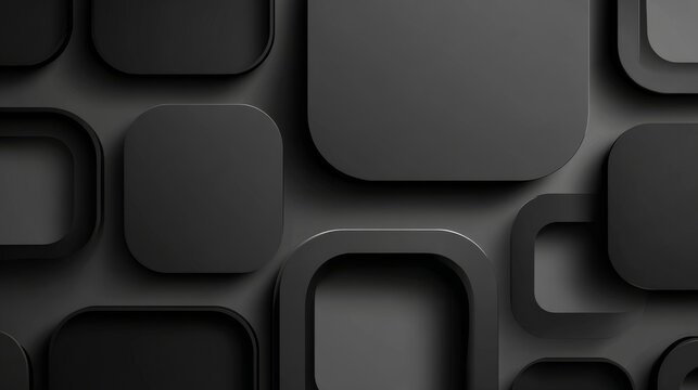 Abstract Black Shape Background with Various Geometric Forms