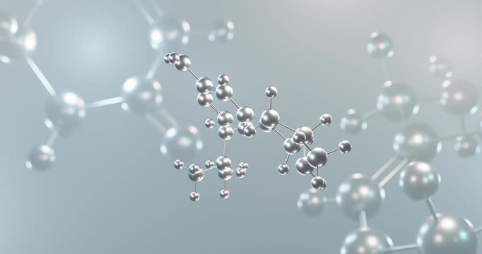 Seliforant rotating 3d molecule, molecular structure of h4 receptor antagonists seamless video
