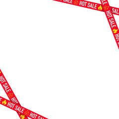 Fototapeta premium Hot Sale Red Ribbon Tape Banner Illustration, Promotion Marketing Element Isolated