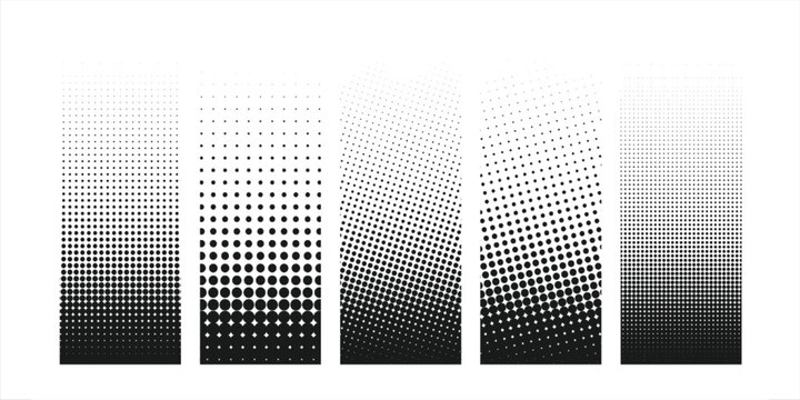 Halftone grunge lightning bolts set. black dotted flash thunderbolt. dotted thunder bolt symbol collection