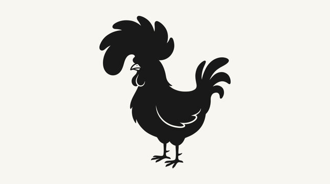 Black silhouette of a rooster bird.