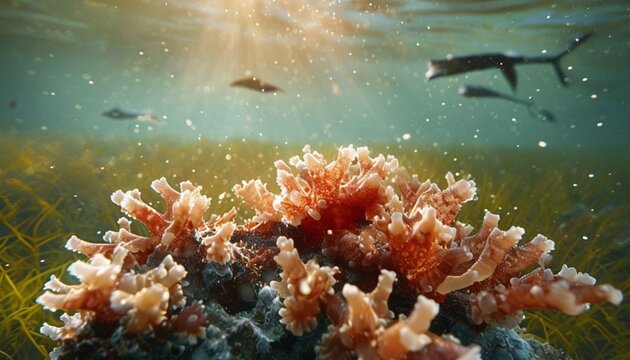 brant Sunlight Piercing Through a Tropical Marine Habitat