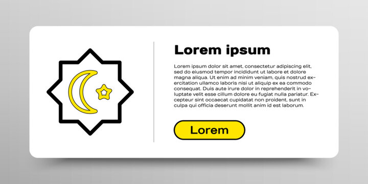 Line Islamic octagonal star ornament icon isolated on white background. Colorful outline concept. Vector
