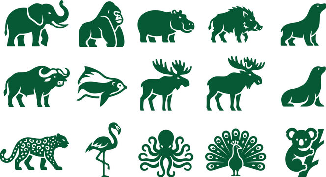 Green Wildlife Icons