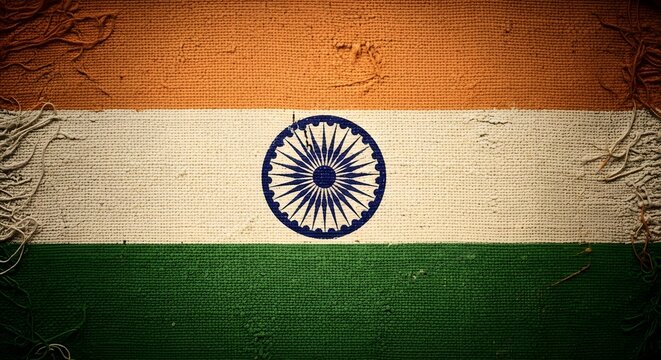 Happy independence day india freedom indian flag on fabric background