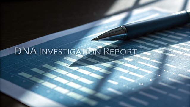 Detailed DNA Investigation Report with Pen and Shadow Effects