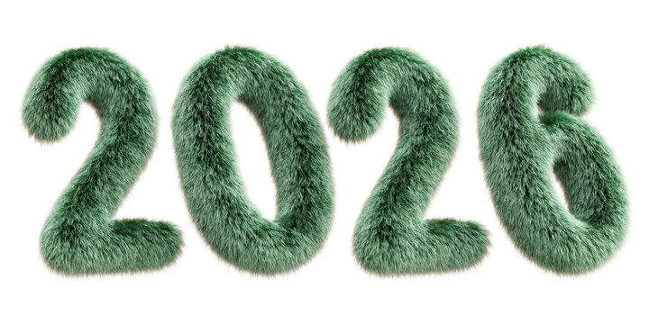 Furry Numbers 2023 Made Of Hair Texture For Festive Year Graphics And Design