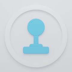 Blue Joystick for arcade machine icon isolated on white background. Joystick gamepad. Minimalism concept. 3D render illustration © Vadim