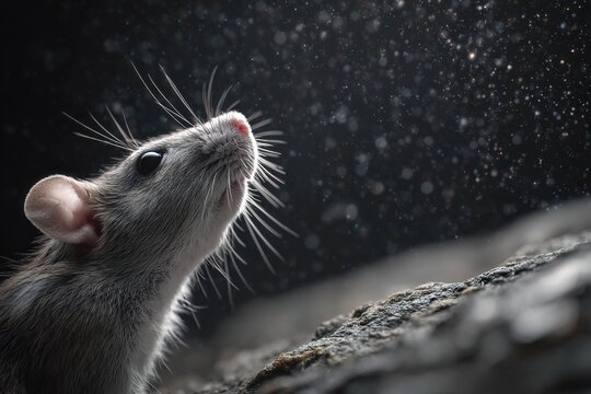 mouse looking up at stars on a clear night