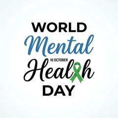 Fototapeta premium Awareness Ribbon Design for Mental Health Day Campaign on White Background