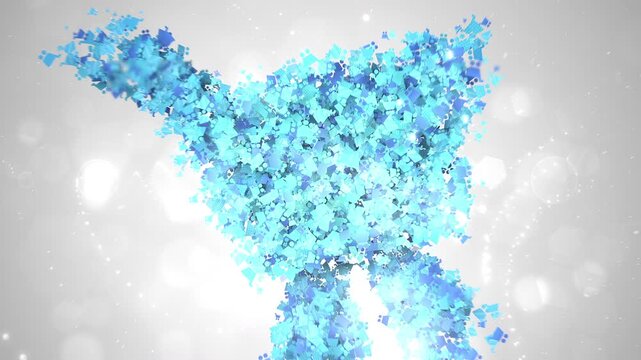 Commerce Store Retail Icon Reveal Animated with Thousands of Tiny Basket Particles