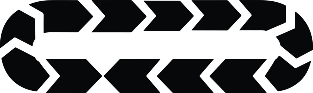 Modern abstract directional arrows graphic design with curved ends and zigzag pattern isolated vector illustration
