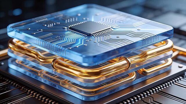 Microchip with Circuit Board Layers