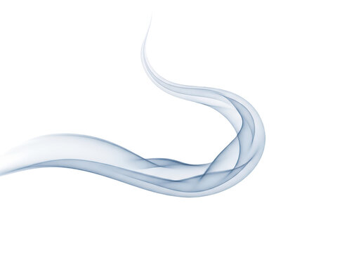 Abstract blue smoke wave isolated on transparent background