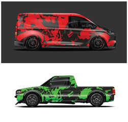 Bold Van and Pickup Truck Wrap Designs © vector maagic
