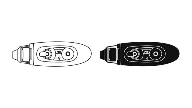 Correction Tape Duo: Two correction tape dispensers, one black and one white, presented in a clean top-down view, illustrating essential stationery for error correction.