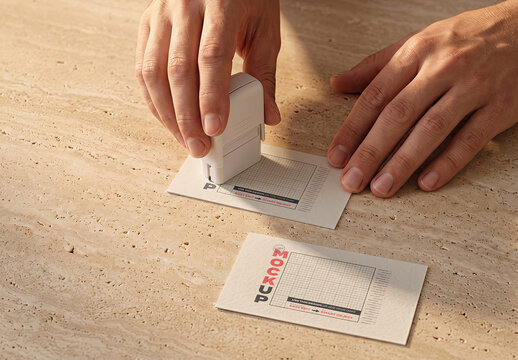 Ink Stamp on Cards Mockup