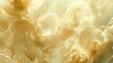 Fototapeta premium Golden ink swirling underwater, abstract background, fluid art, design