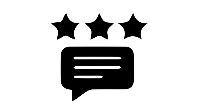 Rating, review, chat, speech bubble icon, feedback symbol, star rating