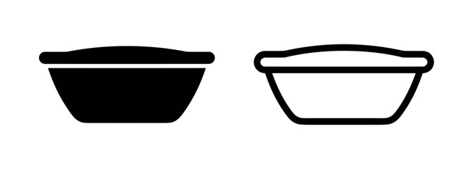 Fototapeta premium Ceramic baking dish or serving bowl icon. Essential kitchenware symbol.